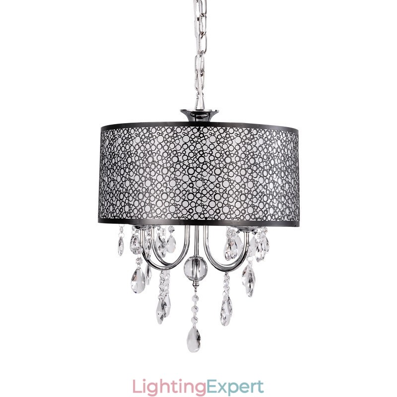 Traditional Classic Crystal Chrome Metal Chandelier