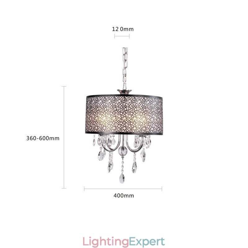 Traditional Classic Crystal Chrome Metal Chandelier