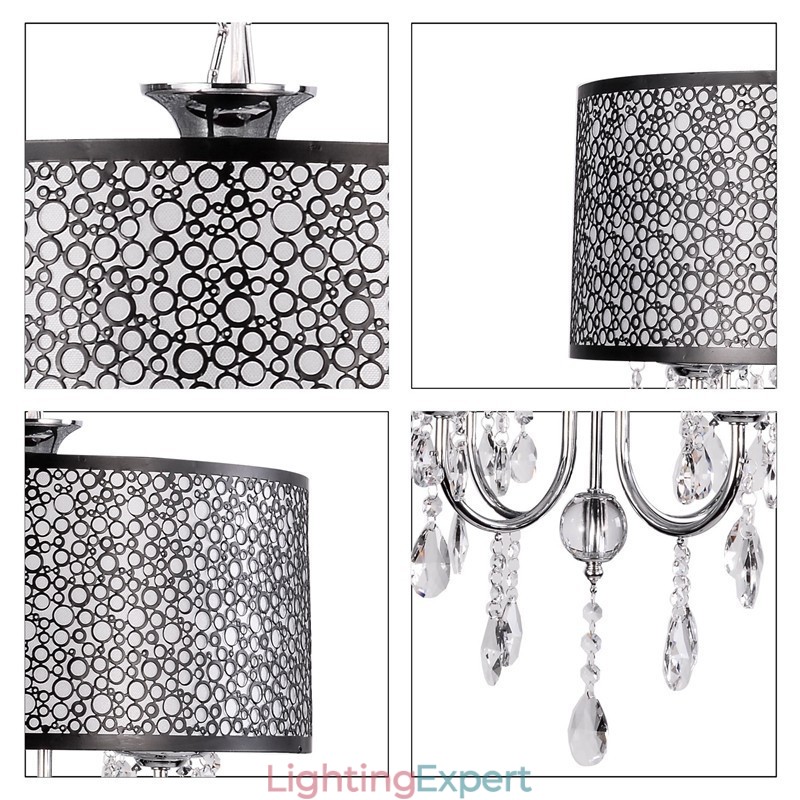 Traditional Classic Crystal Chrome Metal Chandelier