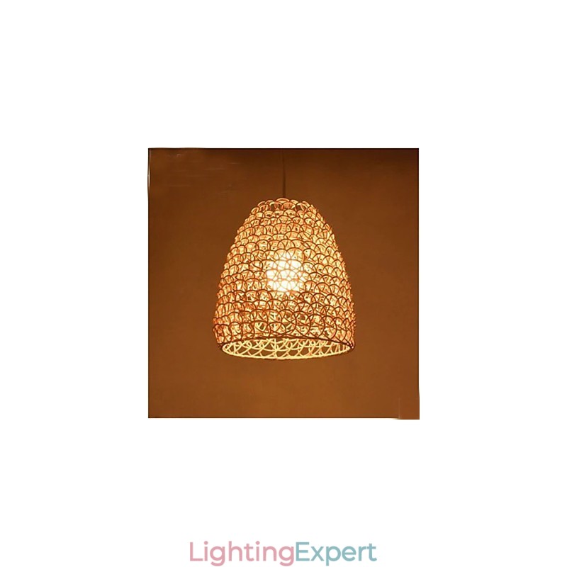 Retro Round Rattan Garden Lamp Shade