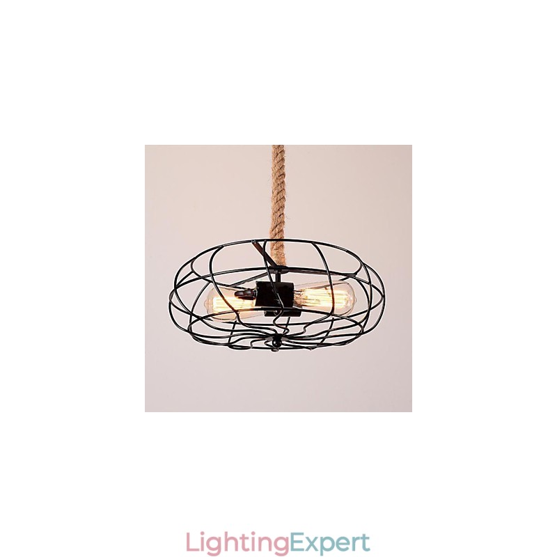 Vintage American Lron Rope Creative Industrial Fan Chandelier