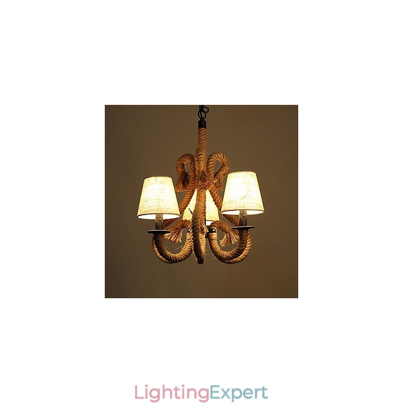 Retro Minimalist Creative Rope Chandelier