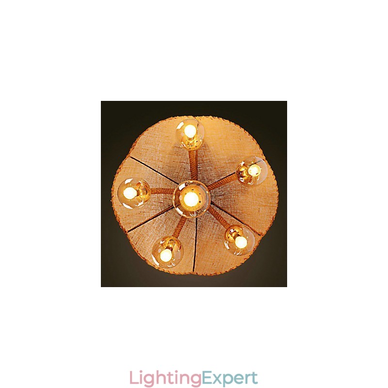 Country Painting Metal Chandelier Pendant LightBedroom