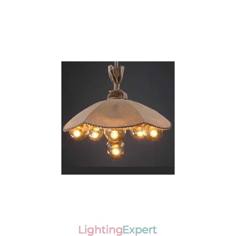 Country Painting Metal Chandelier Pendant LightBedroom