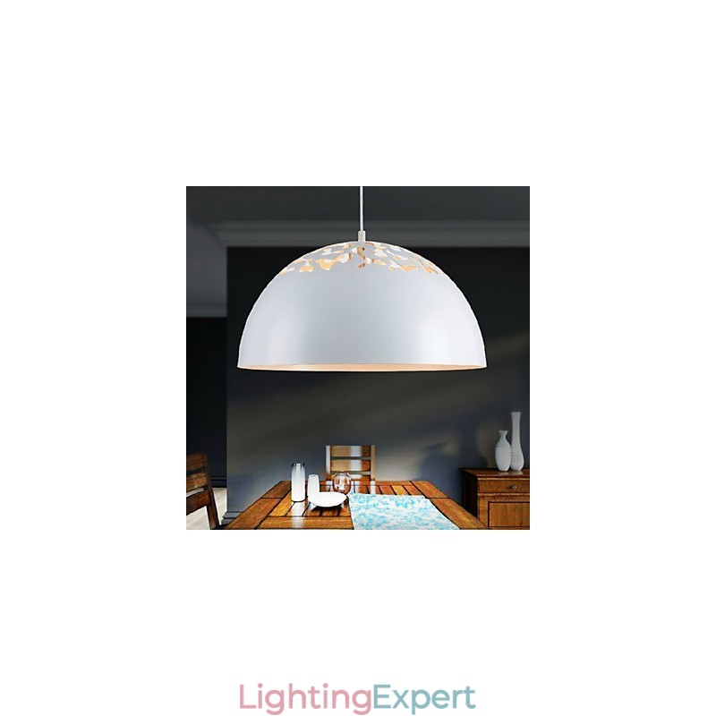 Vintage Style Minimalist 1 Light Pendant with Carved Shade Pendant Light