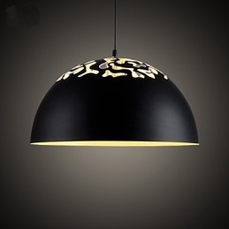 Vintage Style Minimalist 1 Light Pendant with Carved Shade Pendant Light