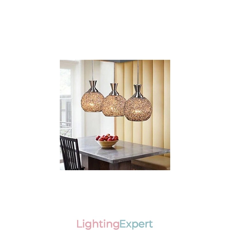 Modern Contemporary Brushed Metal Flush Mount