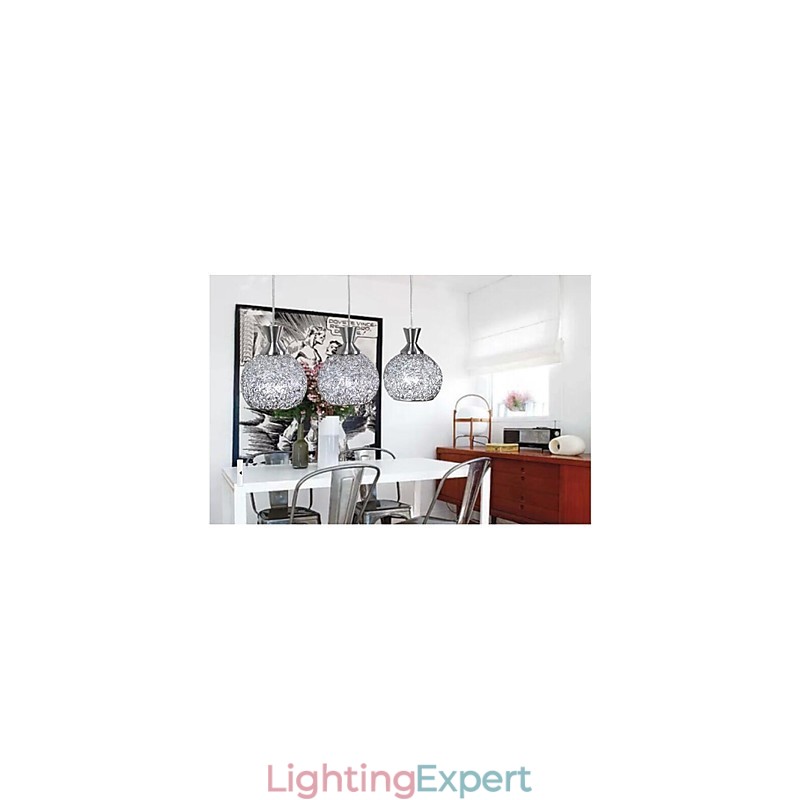 Modern Contemporary Brushed Metal Flush Mount