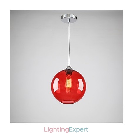 Modern Glass Pendant Light in Round Red Bubble Design Modern Glass Pendant Light in Round Red Bubble Design
