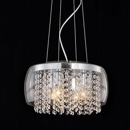 Modern Contemporary Drum Crystal Mini Style Painting Pendant Light