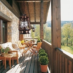 Country Lantern Mini Style Bronze Pendant Light