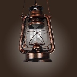Country Lantern Mini Style Bronze Pendant Light