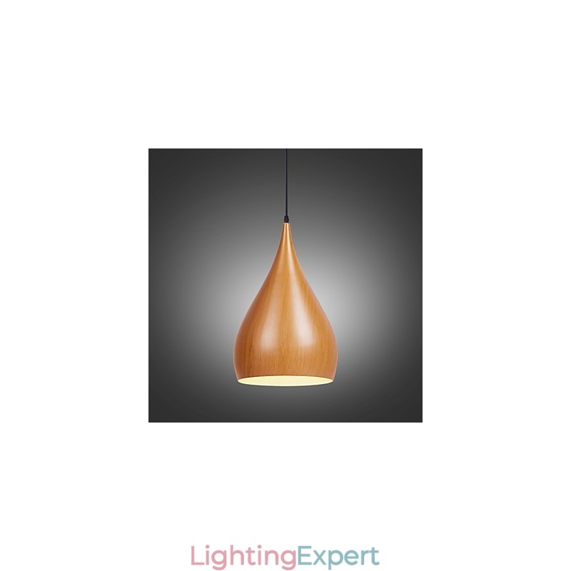 Retro Pendant Light Wood Grain Metal Cafe pendant lamps