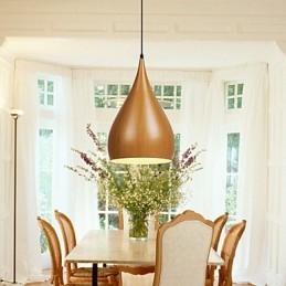 Retro Pendant Light Wood Grain Metal Cafe pendant lamps