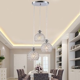 3 Heads Modern Contemporary Crystal Pendant Light
