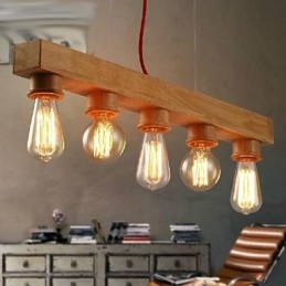 Modern Contemporary Traditional Classic Mini Style Painting Wood Bamboo Pendant Light