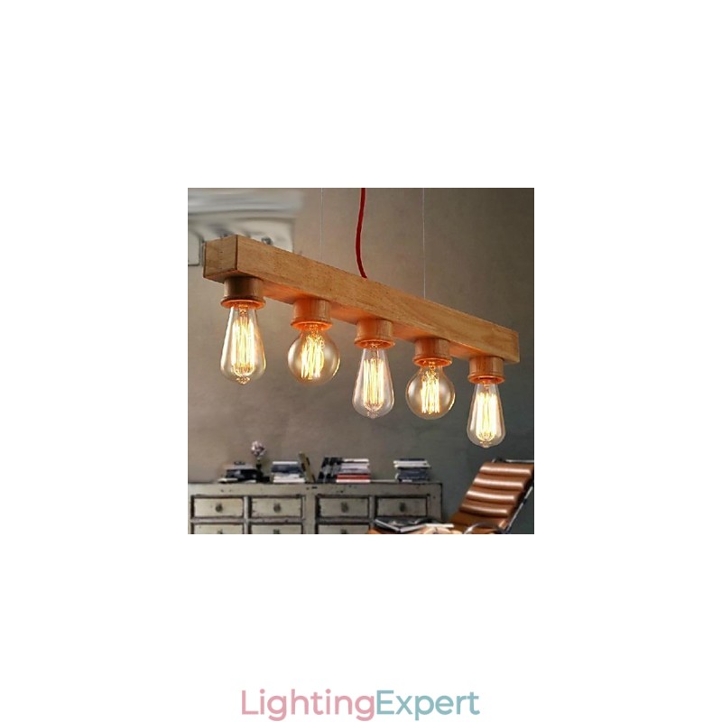Modern Contemporary Traditional Classic Mini Style Painting Wood Bamboo Pendant Light