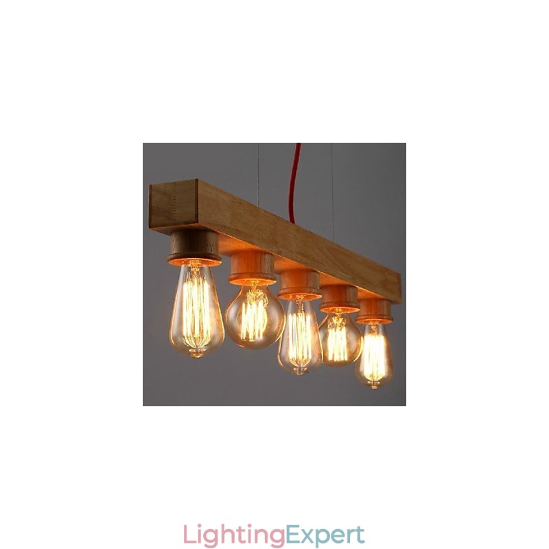 Modern Contemporary Traditional Classic Mini Style Painting Wood Bamboo Pendant Light