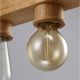 Modern Contemporary Traditional Classic Mini Style Painting Wood Bamboo Pendant Light