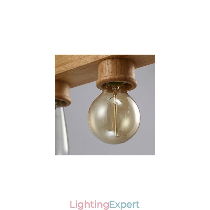 Modern Contemporary Traditional Classic Mini Style Painting Wood Bamboo Pendant Light