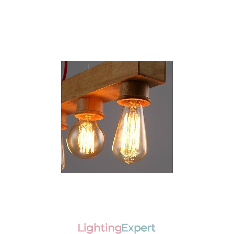 Modern Contemporary Traditional Classic Mini Style Painting Wood Bamboo Pendant Light
