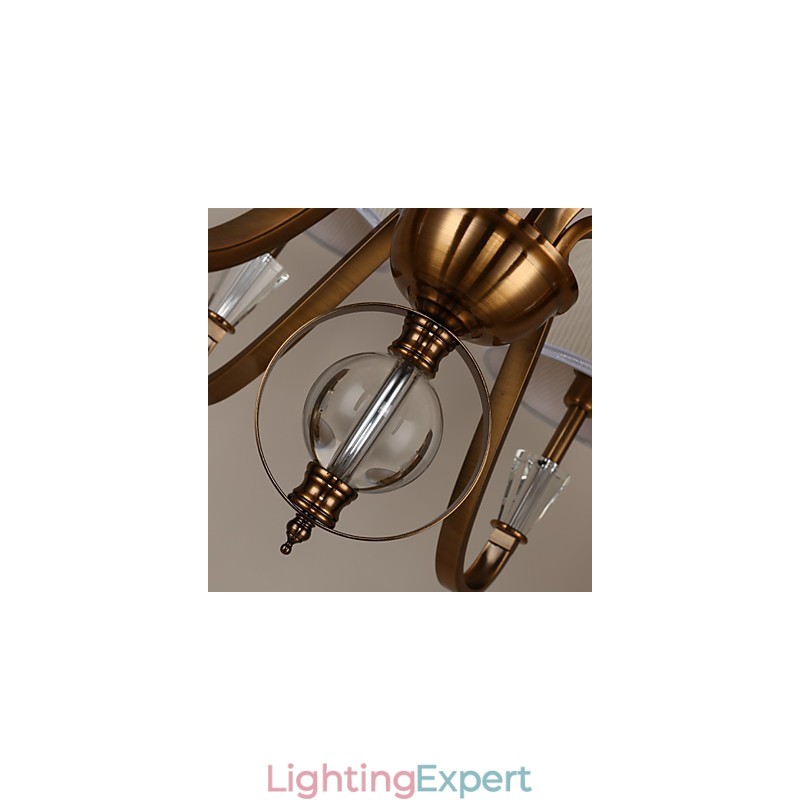 Rustic Lodge Vintage Crystal Mini Style Electroplated Metal Chandelier