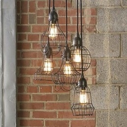 Country Mini Style Painting Metal Chandelier