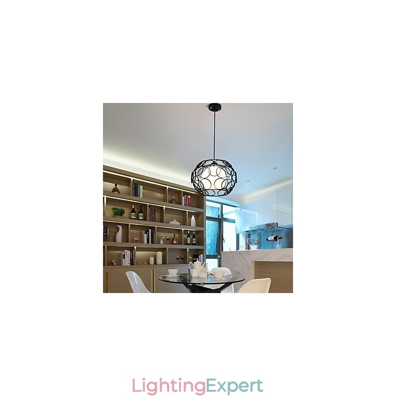Creative Contracted Nordic Wrought Iron Glass Single Head Droplight Lamp Light