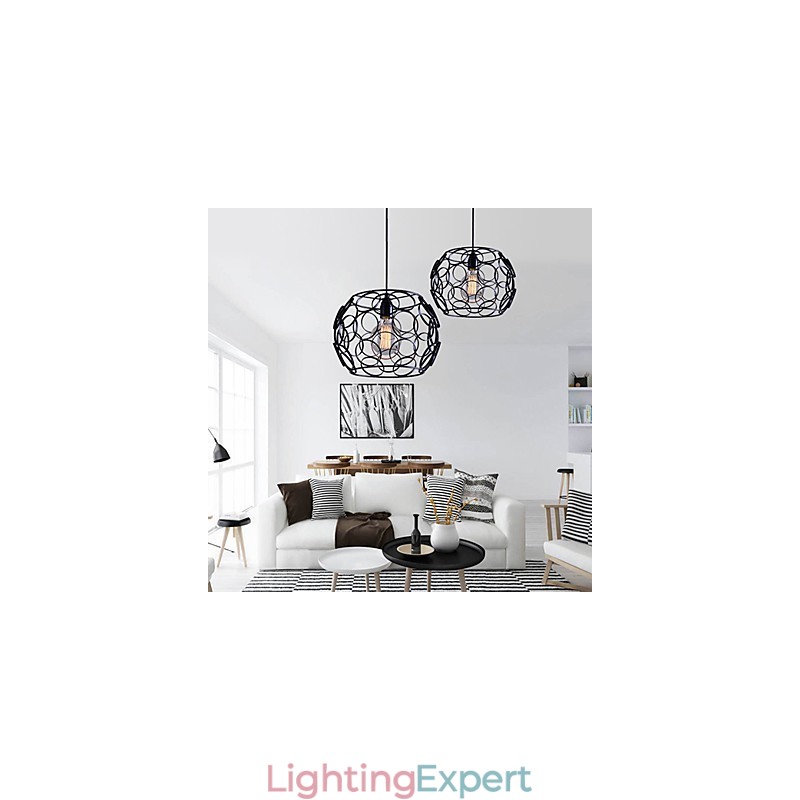 Creative Contracted Nordic Wrought Iron Glass Single Head Droplight Lamp Light