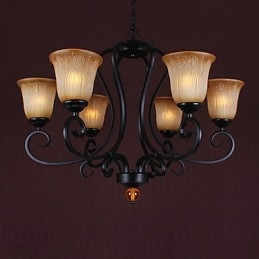 Traditional Classic Candle Style Painting Chandelier