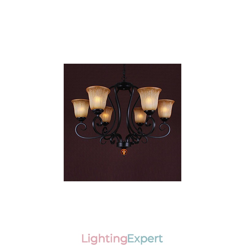 Traditional Classic Candle Style Painting Chandelier