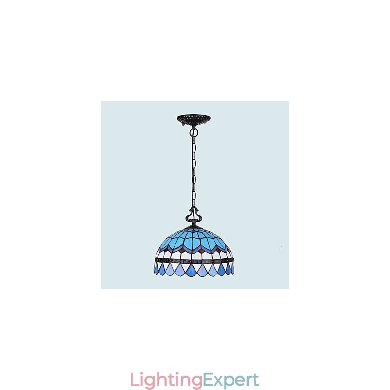 European Rural Creative Arts Stained Glass Chandelier Restoring Ancient Ways Lamp Light