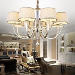 Country Crystal Silver Metal Chandelier