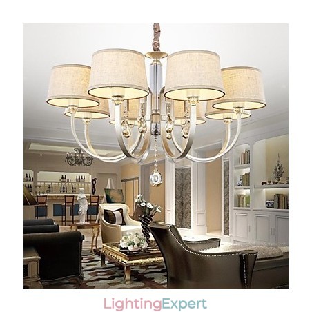 Country Crystal Silver Metal Chandelier Country Crystal Silver Metal Chandelier