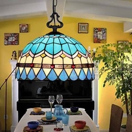 European Rural Creative Arts Stained Glass Chandelier Restoring Ancient Ways Lamp Light