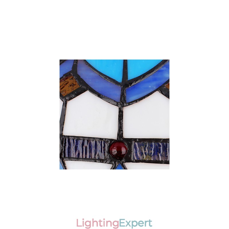 European Rural Creative Arts Stained Glass Chandelier Restoring Ancient Ways Lamp Light