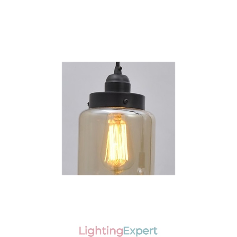 American retro minimalist single glass chandelier