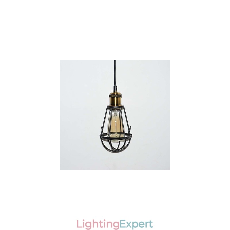 LOFT Lamp Vintage Pendant Light Edison Light Balck Iron Metal Cage Lampshade Warehouse Style Lighting Light Fixture