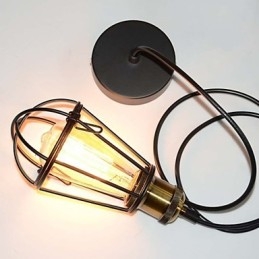 LOFT Lamp Vintage Pendant Light Edison Light Balck Iron Metal Cage Lampshade Warehouse Style Lighting Light Fixture