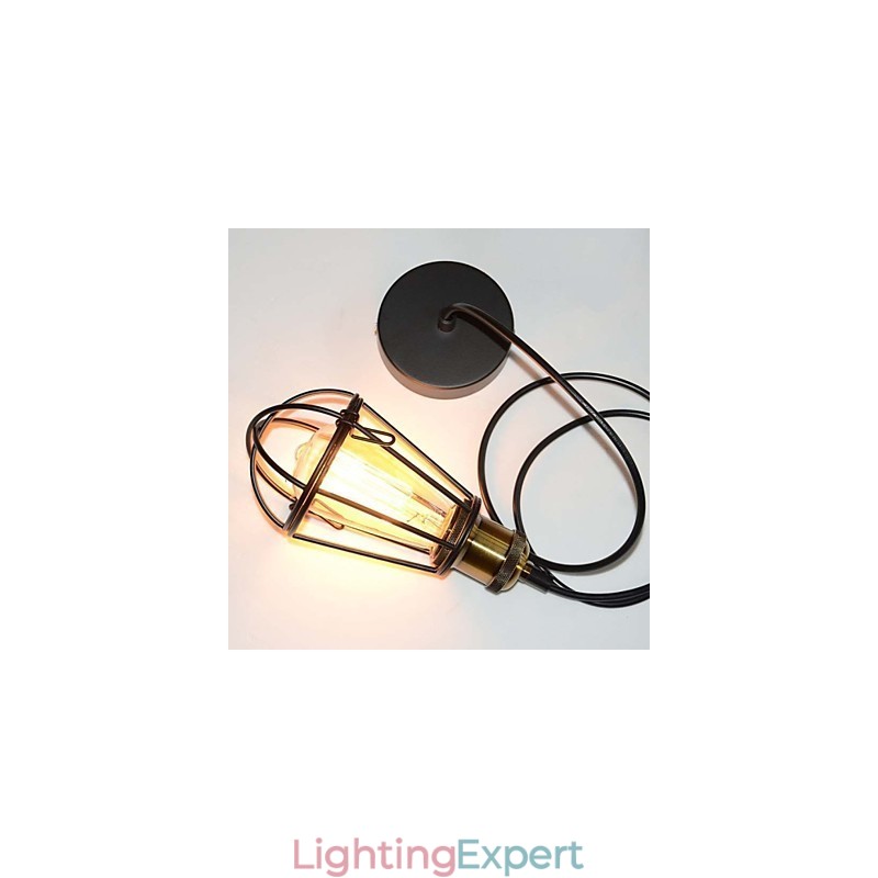 LOFT Lamp Vintage Pendant Light Edison Light Balck Iron Metal Cage Lampshade Warehouse Style Lighting Light Fixture