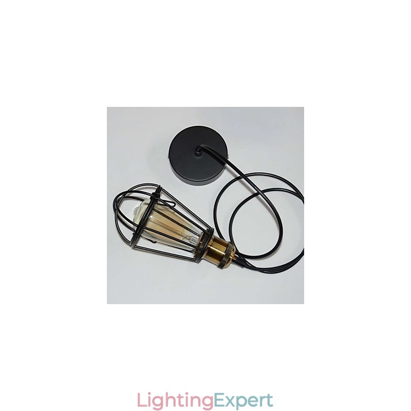 LOFT Lamp Vintage Pendant Light Edison Light Balck Iron Metal Cage Lampshade Warehouse Style Lighting Light Fixture