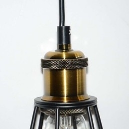 LOFT Lamp Vintage Pendant Light Edison Light Balck Iron Metal Cage Lampshade Warehouse Style Lighting Light Fixture