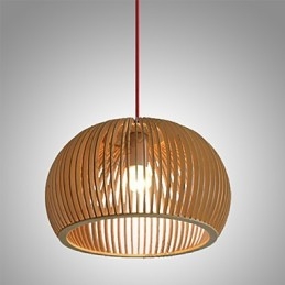 Design Style Circular Feature L Pendant Light 1 Light Wooden