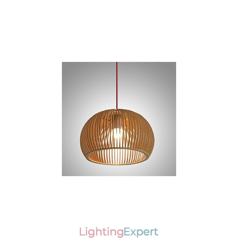 Design Style Circular Feature L Pendant Light 1 Light Wooden