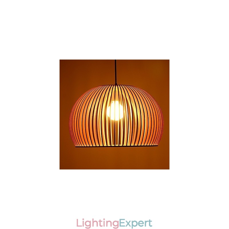 Design Style Circular Feature L Pendant Light 1 Light Wooden