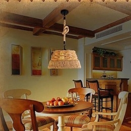 Loft Industrial Wind Creative Nordic Hemp Rope Meals Chandelier Lamp