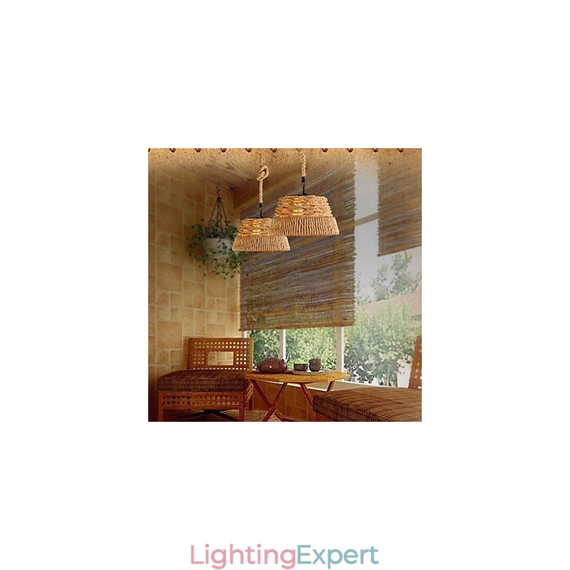 Loft Industrial Wind Creative Nordic Hemp Rope Meals Chandelier Lamp