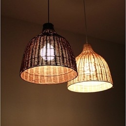 Rural Style Cany Art Creative Hand Made By The Cane Makes Up Droplight Lamp