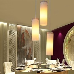 Cylindrical Glass Straight Single Head Drum Drum Simple Droplight Lamp Lighting