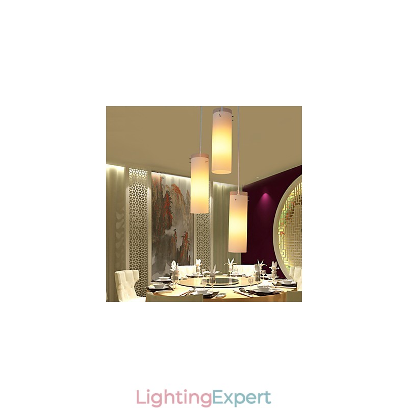 Cylindrical Glass Straight Single Head Drum Drum Simple Droplight Lamp Lighting